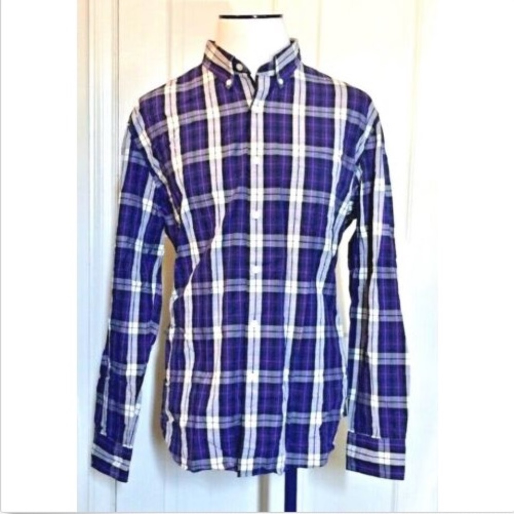 J Crew Men's Shirt L Plaid Long Sleeve Button Down